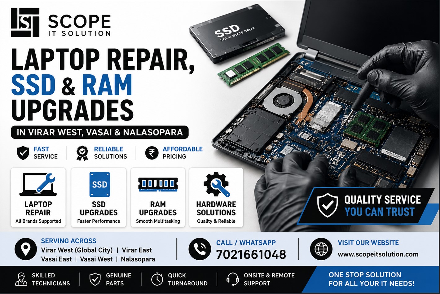 Read more about the article Laptop Repair, SSD & RAM Upgrades in Virar West, Vasai & Nalasopara