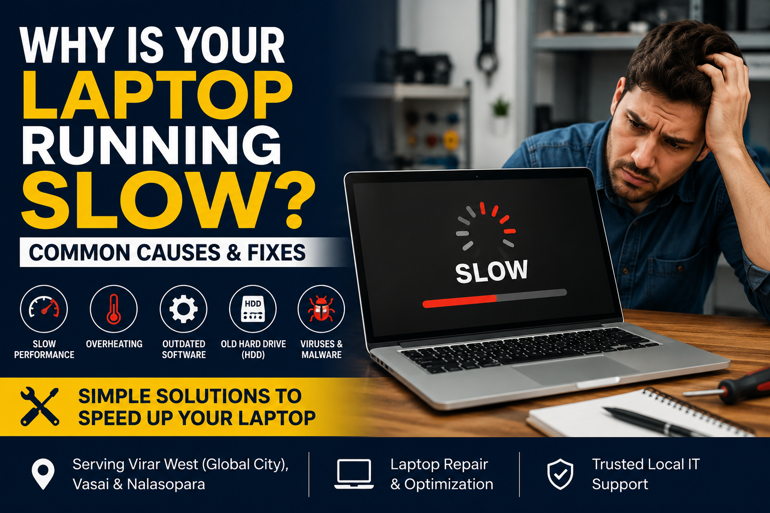 Read more about the article Why Is Your Laptop Running Slow? Common Causes & Fixes